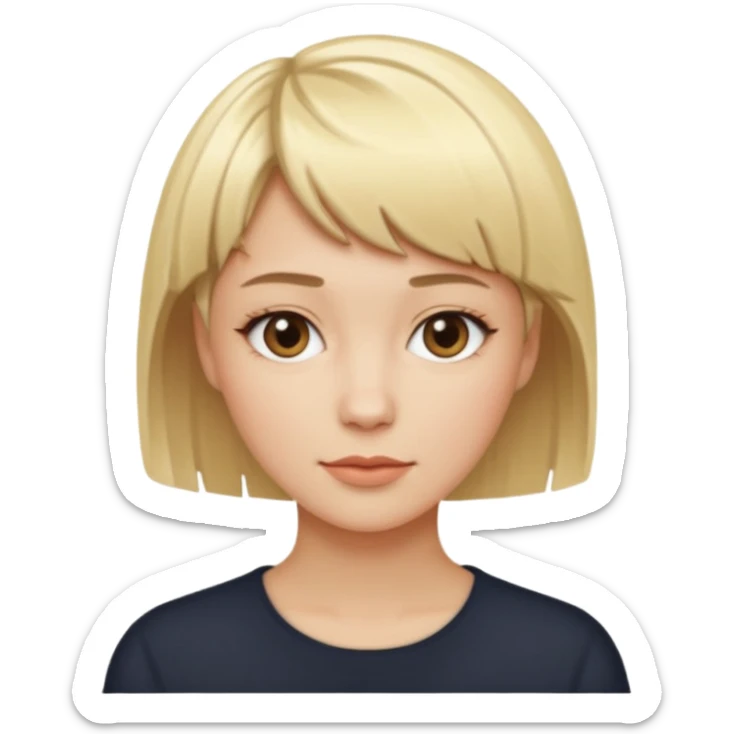 blondynka krótkie włosy z taką dłuższą grzywka sticker