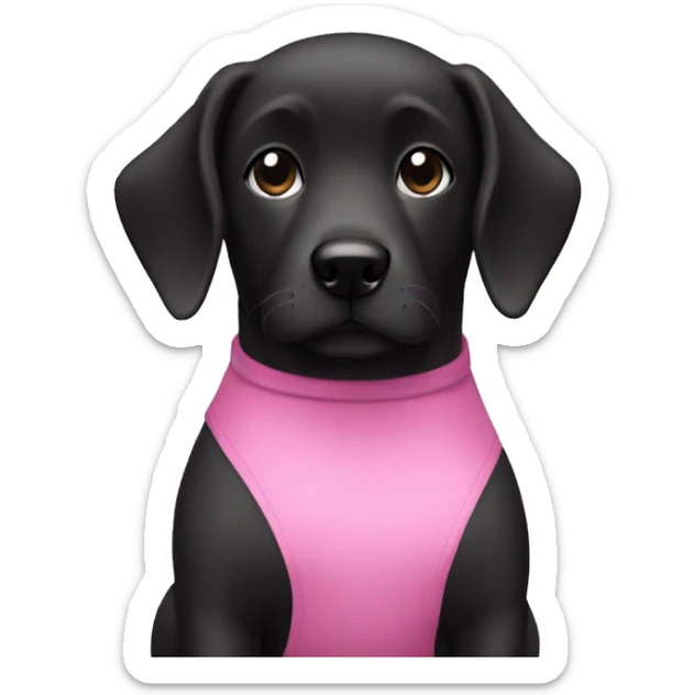 Pink top with black dog sticker