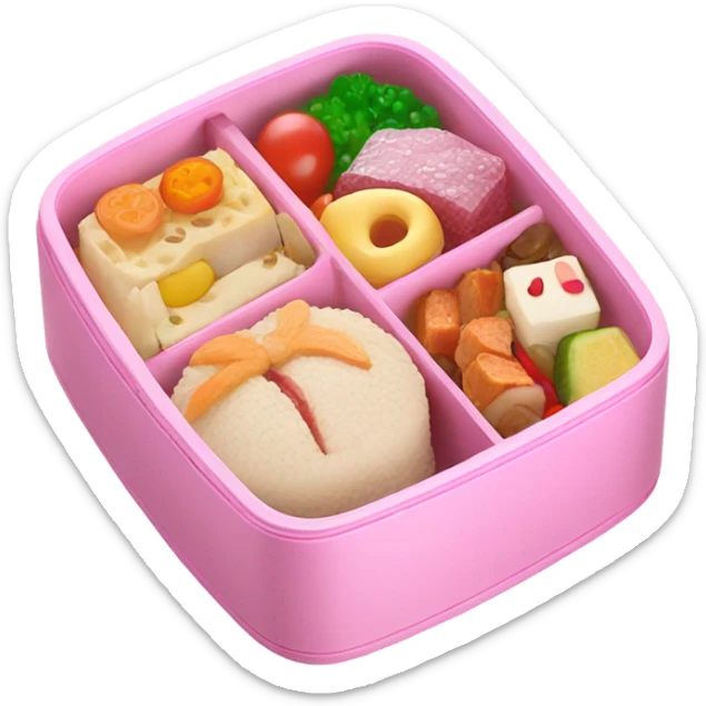Light pink bento box open sticker