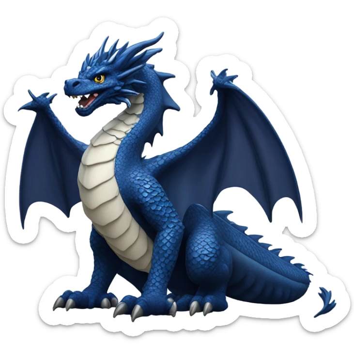 Navy blue dragon sticker