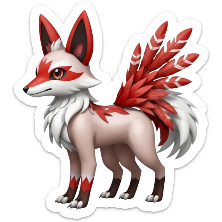 Meloetta-Zangoose-Lycanroc-Trico-Pokémon-Fakémon-fusion-hybrid-creature sticker