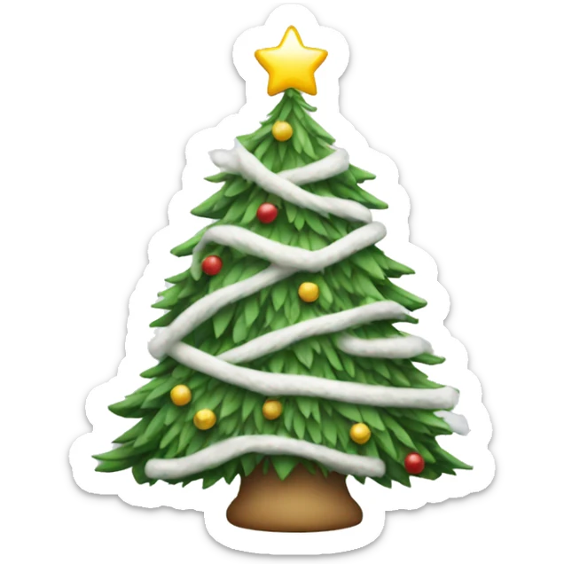 White Christmas tree sticker