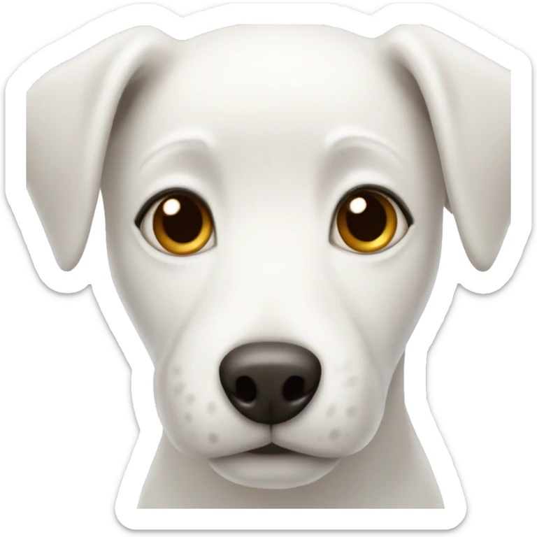 White dog with short hair and brown eyes  sticker