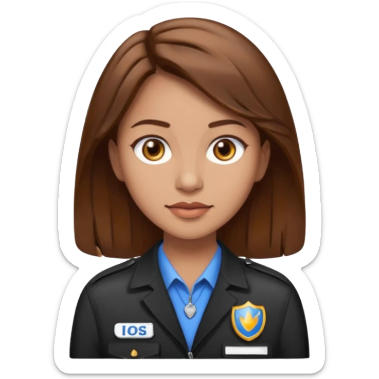 Brown hair brown eyes light skin female journalist sticker