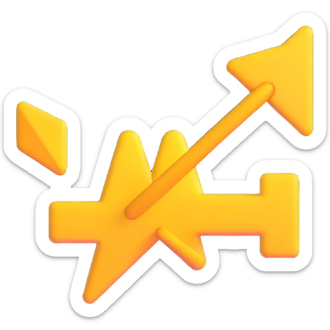 stock buy signal emoji with clear upward arrow, financial theme, simple and bold, no text sticker