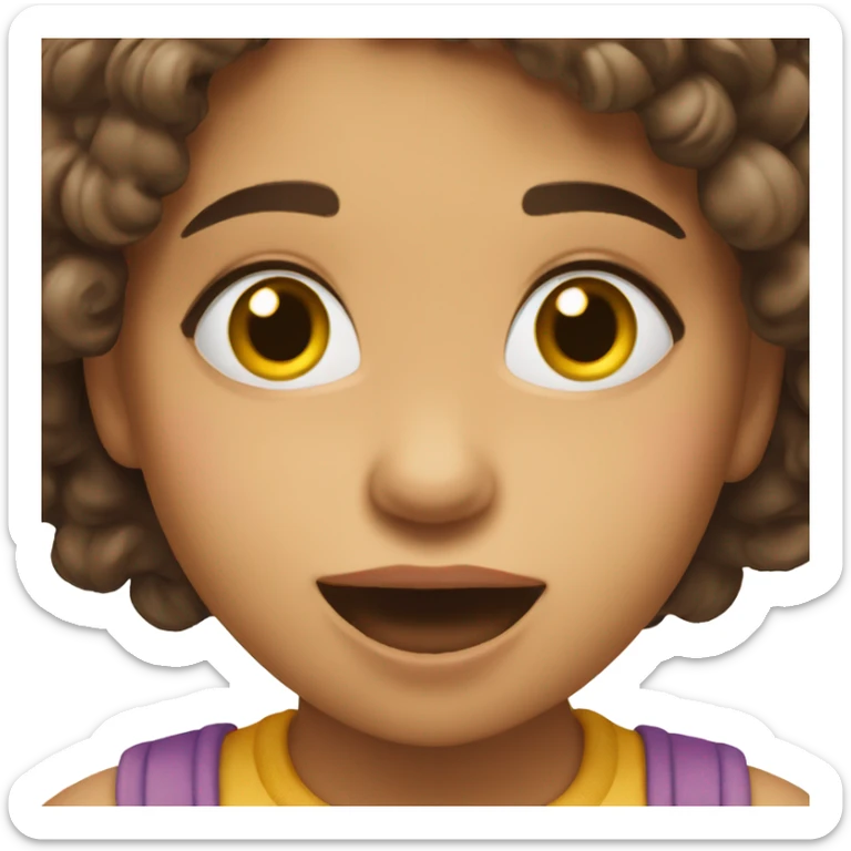 Girl bites the corner of her lips and closes her eyes in excitement sticker