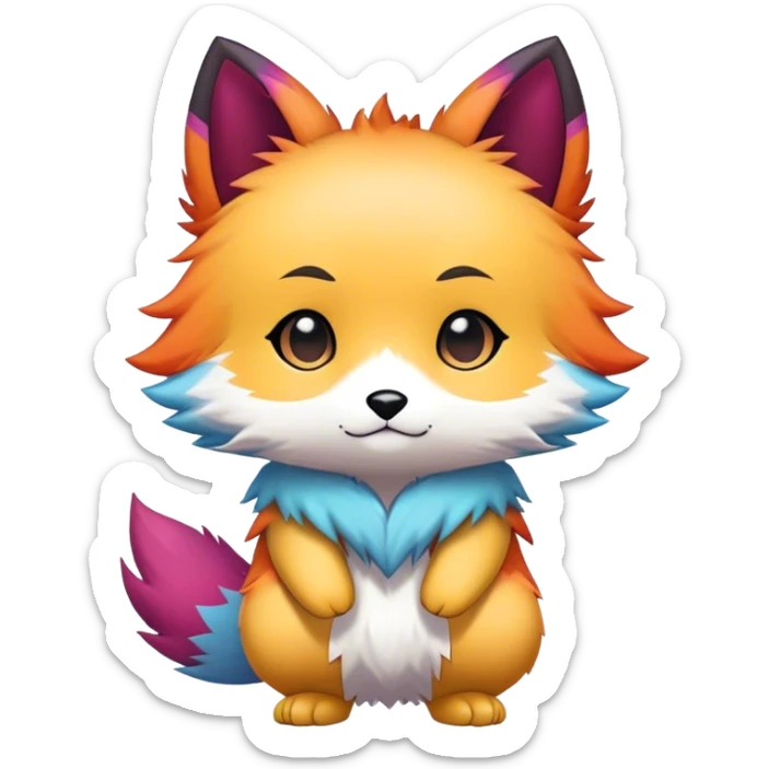  High quality Cute Cool Kawaii edgy Chibi Fur-Sona Colorful Fakemon Full Body  sticker