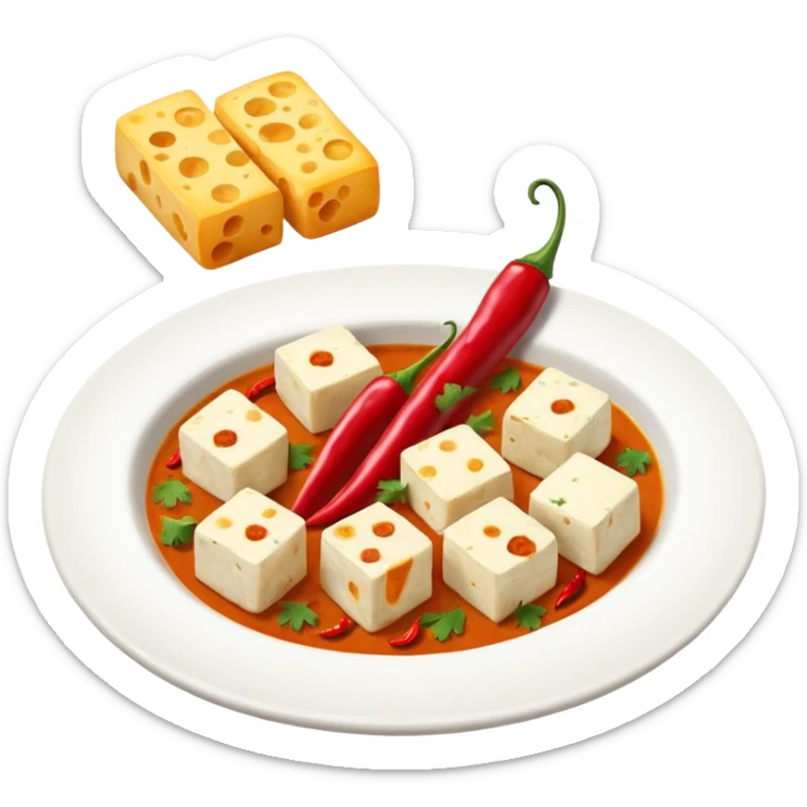 Act as Emoji expert and generate Masala paneer and paneer emojie sticker