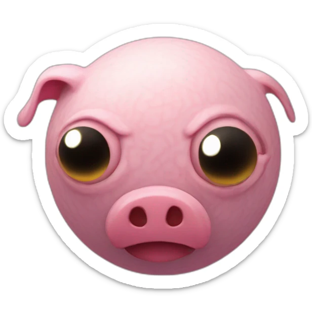 3d sphere with a cartoon Piglin Brute skin texture with big feminine eyes sticker