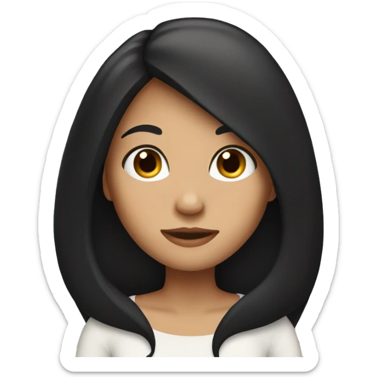Girl with long black hair sticker