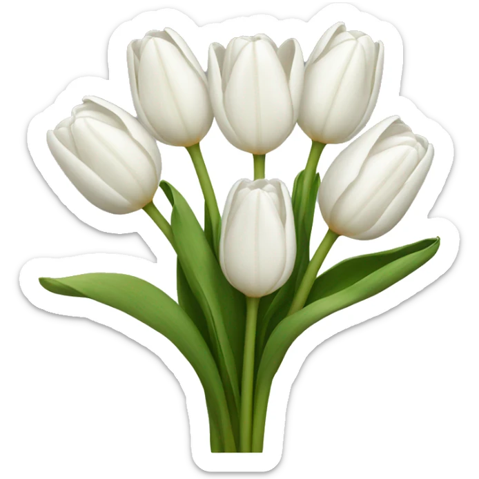 white tulip bouquet  sticker