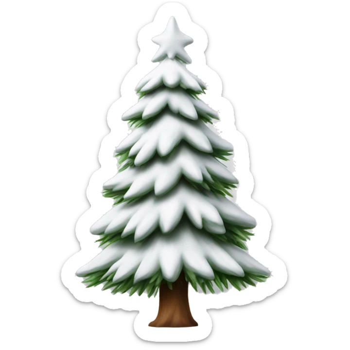  actual white fir christmas tree isolated.  sticker