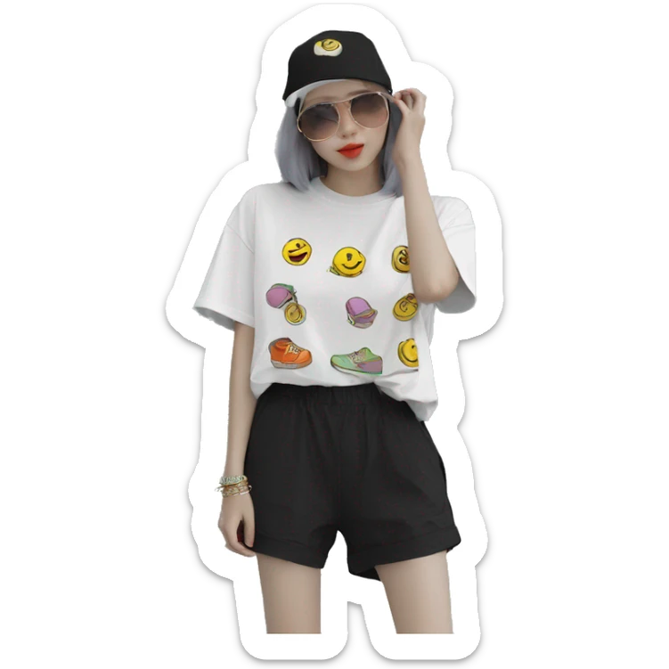 Skater fashion aesthetic baggy clothes graphic t shirt 420 sticker