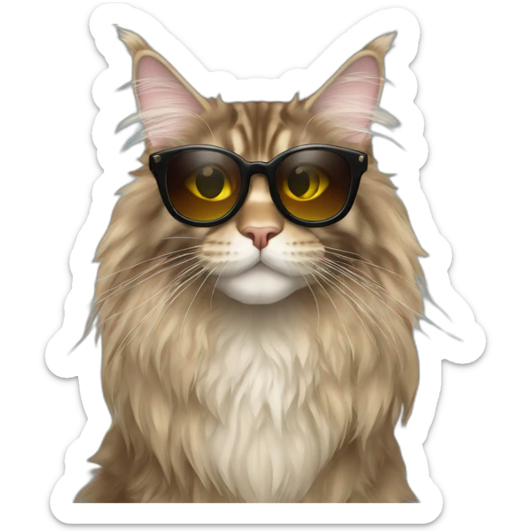 maine coon sunglasses sticker