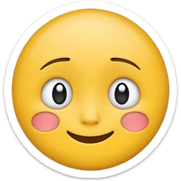 mix of these two 🥺☺️ but make it classic emoji not woman or man face and without hearts and a little bit sad but still smile sticker