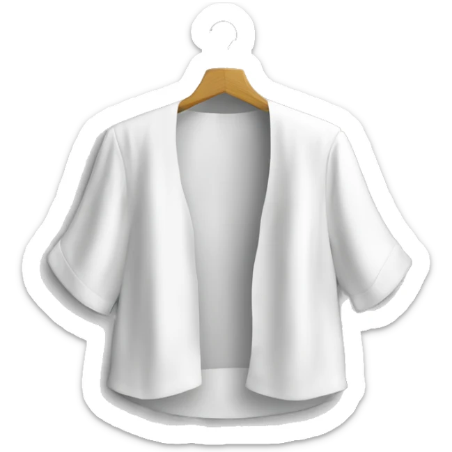 blusa de manga corta blanca de boleros hasta el ombligo sin botones sticker