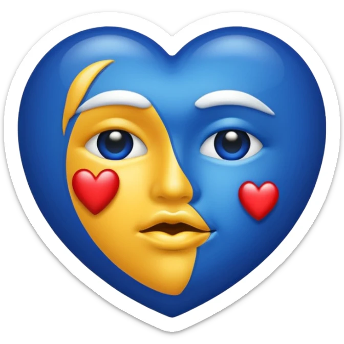 the original kiss mark emoji but instead of it being red it is royal blue  sticker