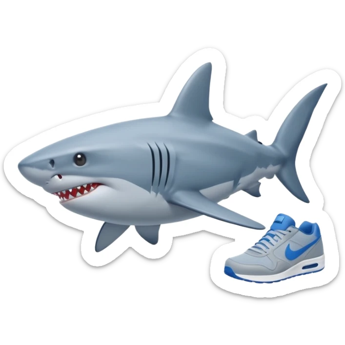 Tralalero Tralala, a shark with 4 legs and blue nike sneakers sticker