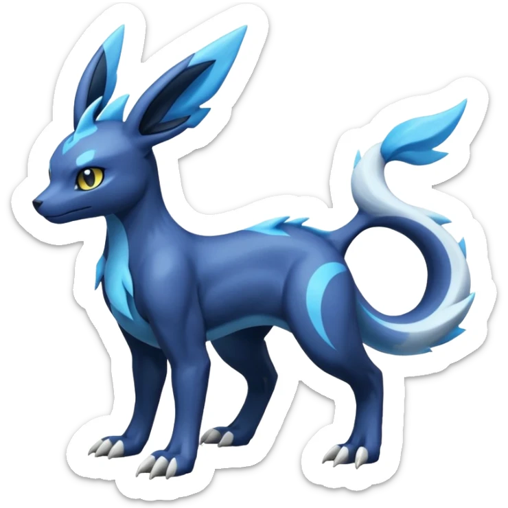Manectric-Electrike-Lugia-Umbreon-Draco-Fakémon-hybrid-creature (full body), 4 legs sticker