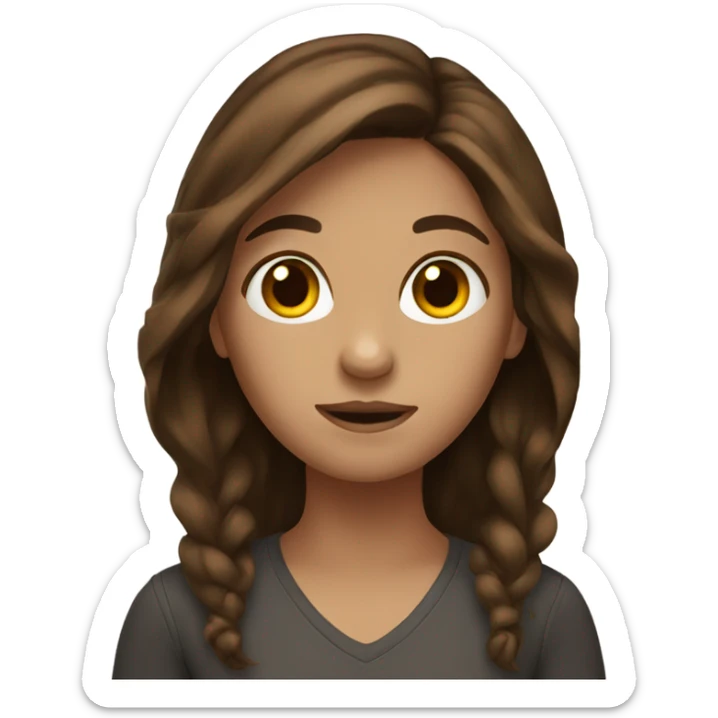 Girl with brown hair sticker