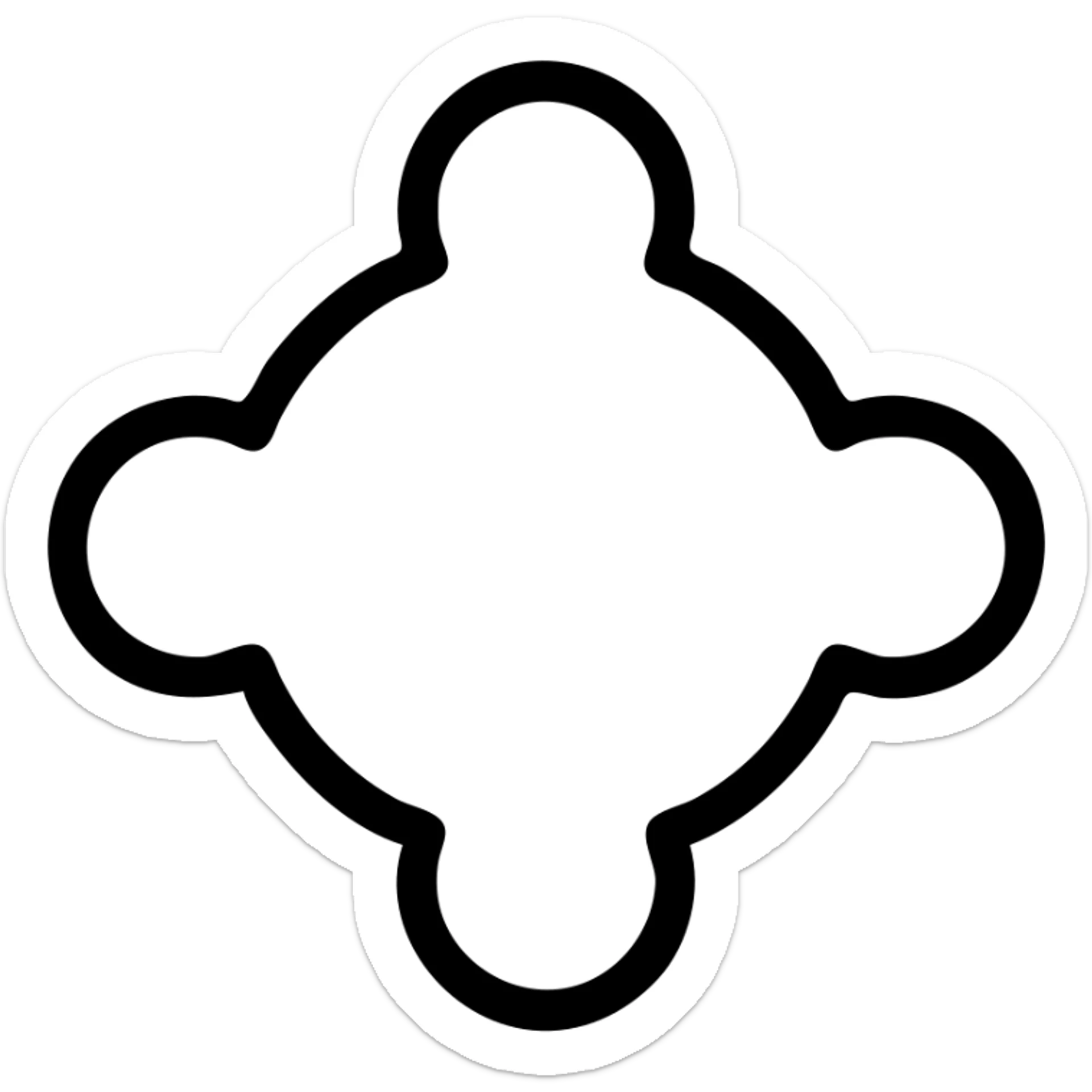 облако с 4 выступами sticker