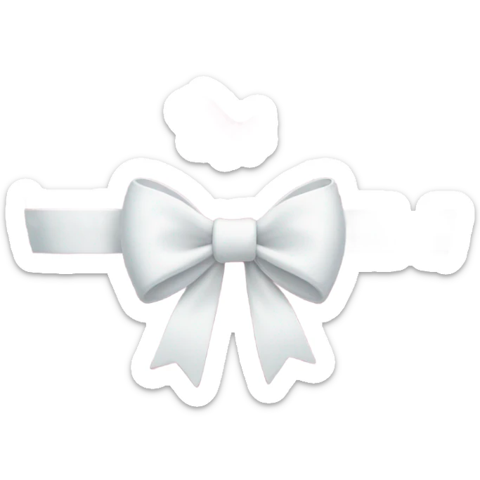 Pastel pink heart with white bow sticker