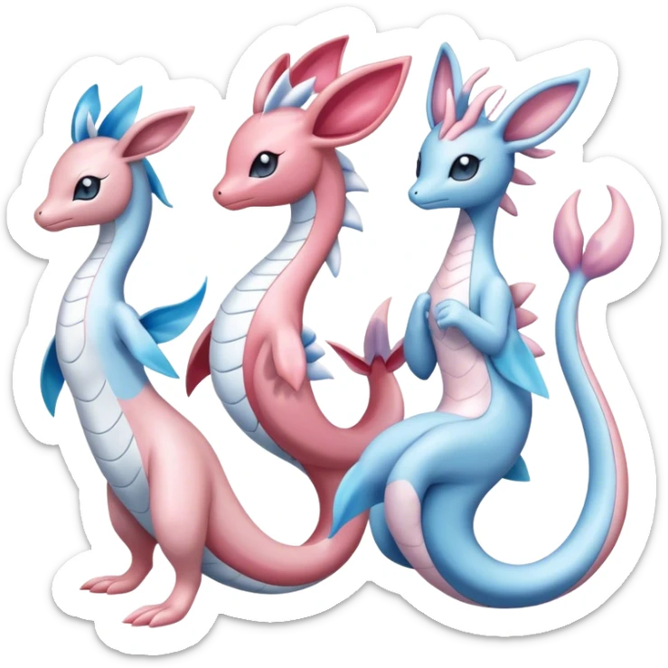 Milotic-Sylveon-Primarina-Dragonair-Pokémon full body sticker