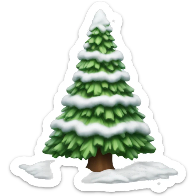 christmas tree with snow sticker
