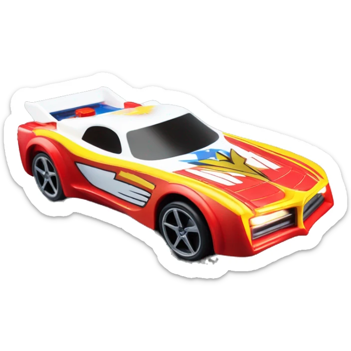 Side view Wonder Woman’s Supercar hot wheels rc car with large bright headlights at night sticker