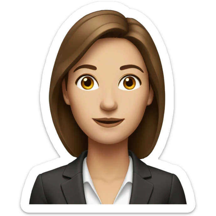CEO of company who is a woman with brown hair sticker