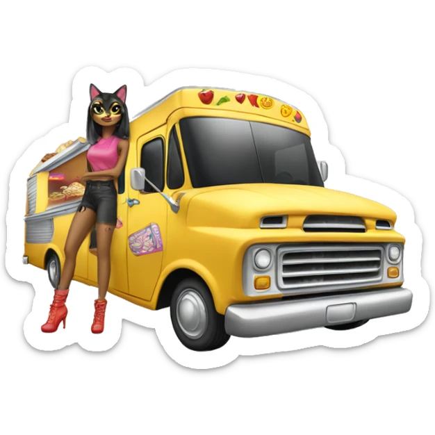 Catgirl’s lowrider food truck  sticker