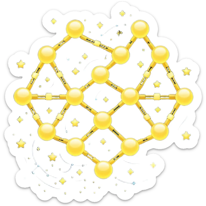 Pixel art icon of a glowing constellation made of connected stars, symbolizing knowledge paths and courses. 
Minimalistic, clean pixel style, soft glow, readable at small size, centered, no background, designed for dark UI.
 sticker