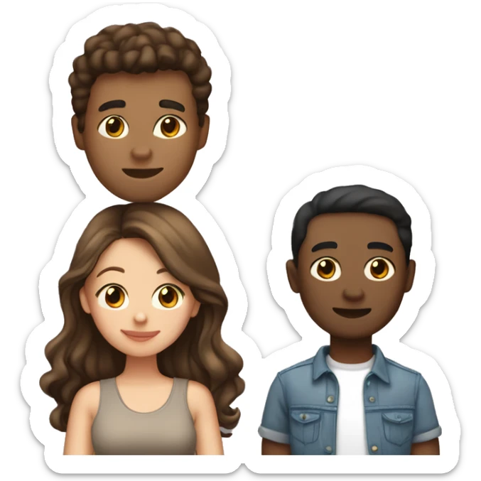 boyfriend girlfriend kissing, boyfriend has light skin and light brown hair, girl has dark brown hair and light skin sticker