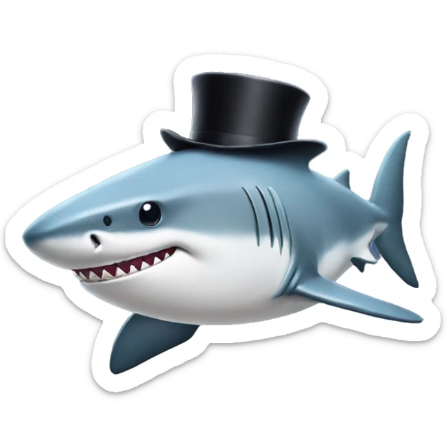 shark with tophat sticker