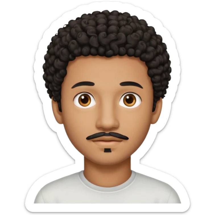 Am I black?Am I black?black curly hair brown eyes 20 years old thin mustache goatee  sticker