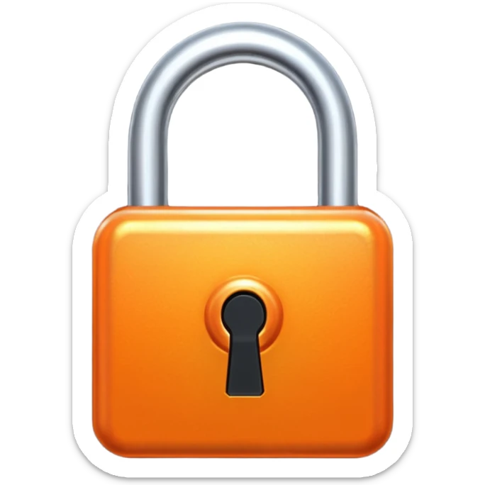 Orange lock sticker