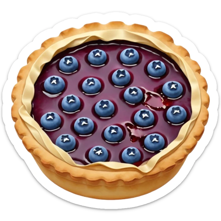 Make an emoji of a blueberry pastry (small) that's broken off a bit so you can see the blueberry jam sticker
