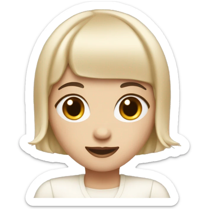 female with fair skin, dark bob and a fringe is making a cake sticker