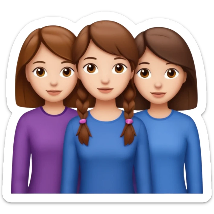 russian-trio-girls-best-friends with brown hair sticker