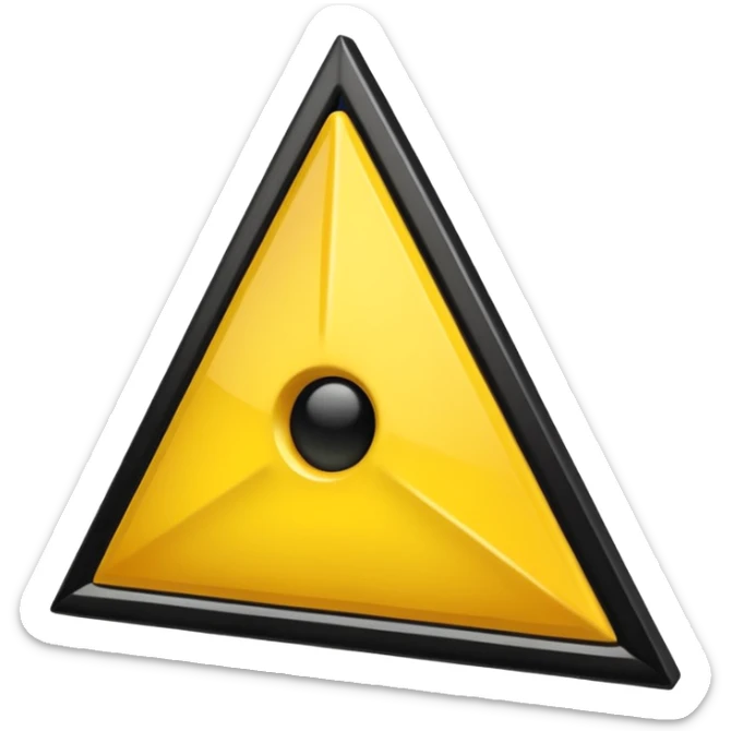 Hace una imagen con un triángulo amarillo y que adentro tenga una flecha apuntando a la izquierda que la flecha este adentro y que sea negra sticker