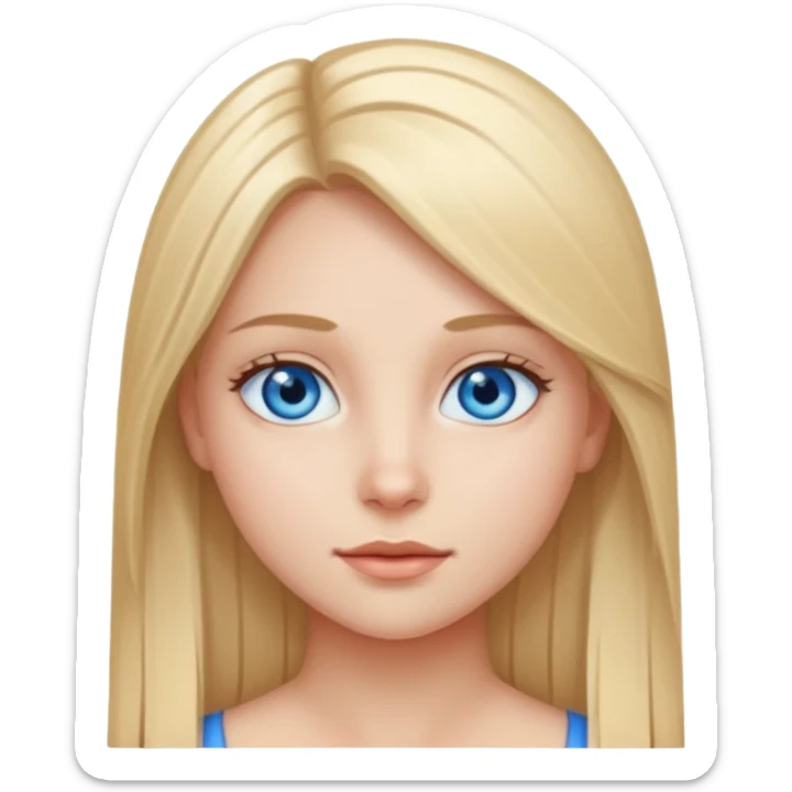 A girl with straight fair hair very fair skin blue eyes sticker