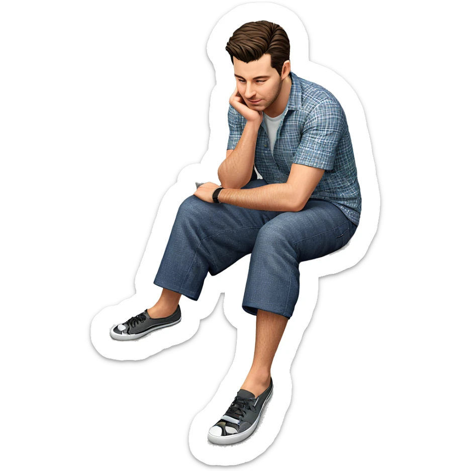 casual male portrait outdoors sticker