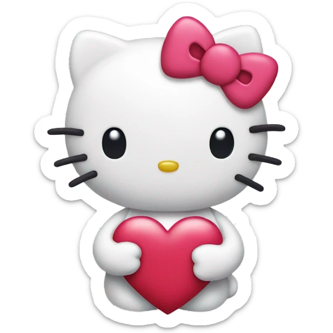 hello kitty with heart sticker