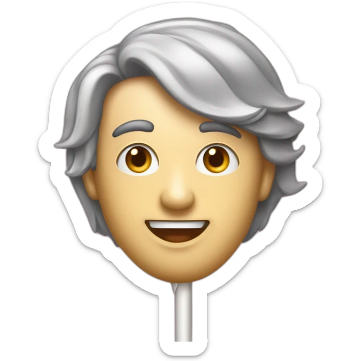 Yüzü gözükmeyen kurt kostümlü ağzında lolipop olan Genç  sticker