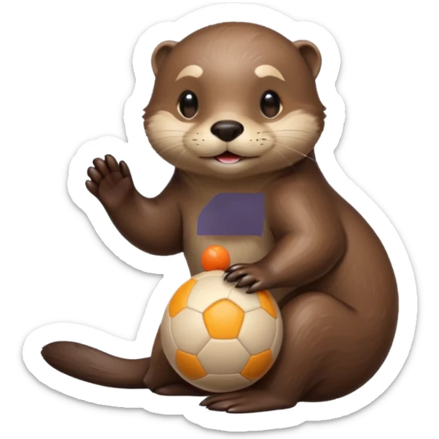 otter with ball sticker