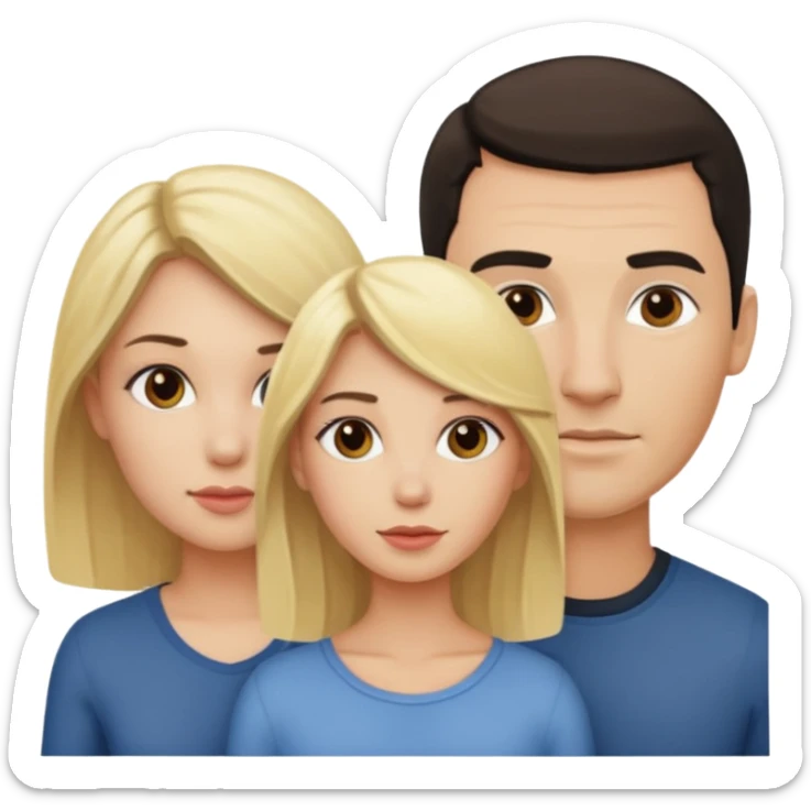 Two blonde women and a man with skin head and dark hair  sticker