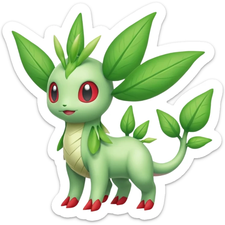 Celebi-Flygon-Shaymin-Chikorita-fusion (full body) sticker