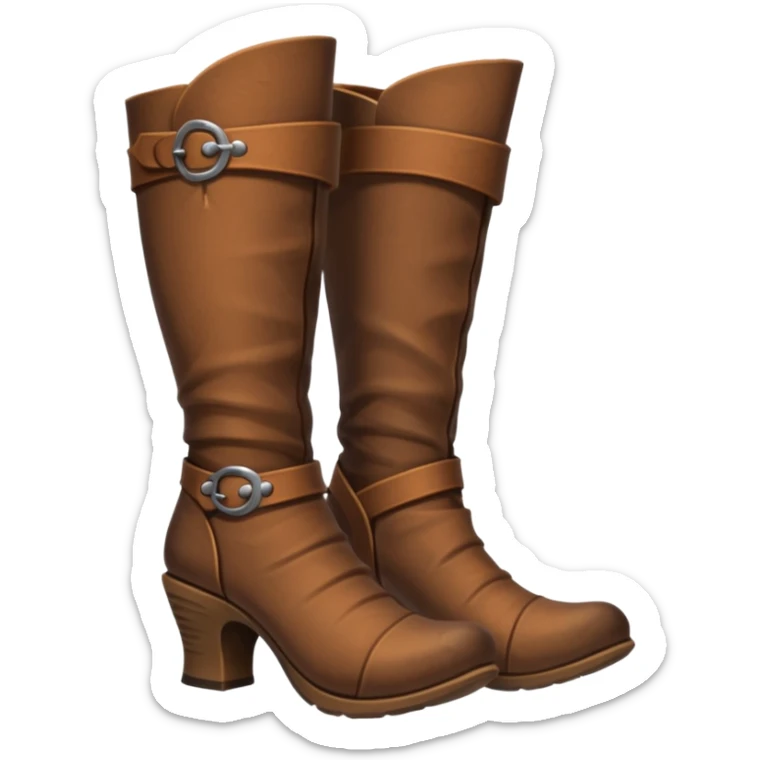 medievil boots, simpleand plain fantasy adveture boots, female, no laces, high heels sticker