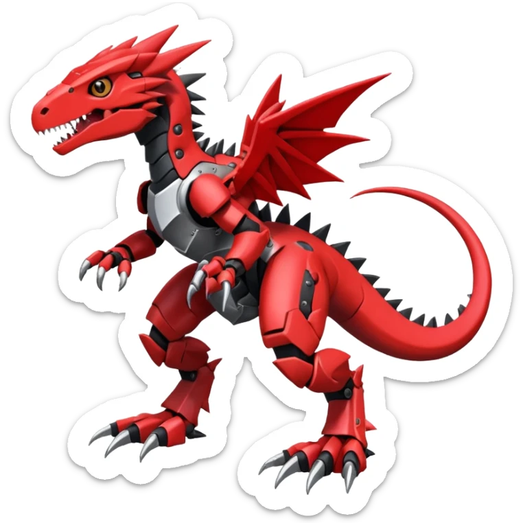 Cool Edgy Digimon-Fakemon-Guilmon-Velociraptor-Dragon-Mecha full body sticker