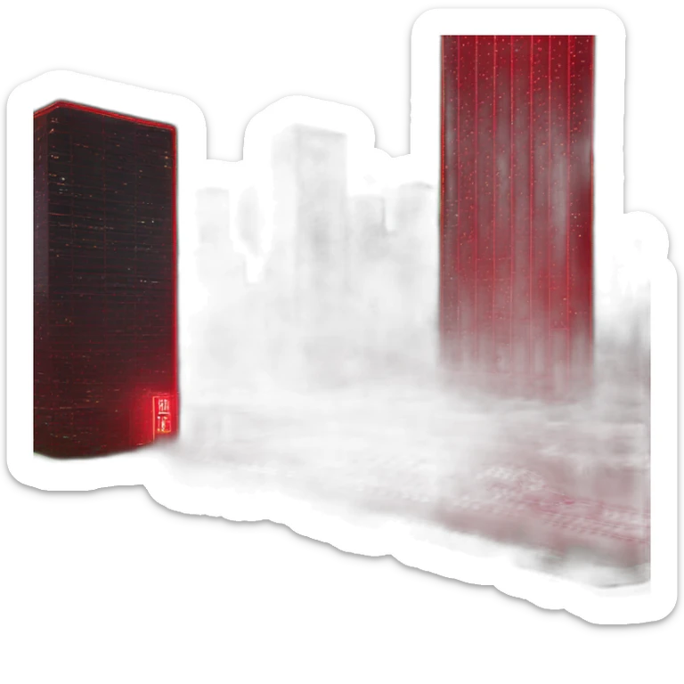 00 neon sign in bright red, with background of a city covered in greenscreen cloth - then convert any green into transparency and crop to show only neon sign sticker